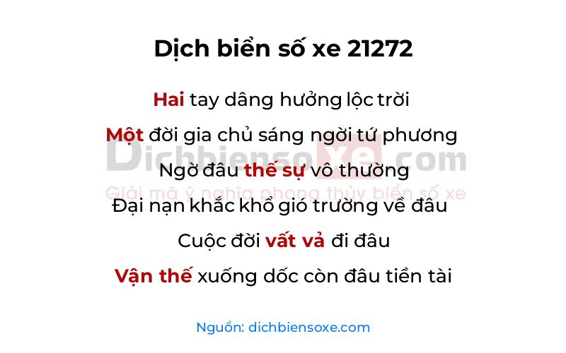 Dịch thơ biển số 21272