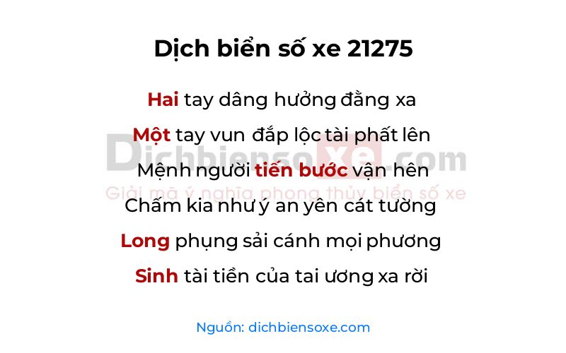 Dịch thơ biển số 21275