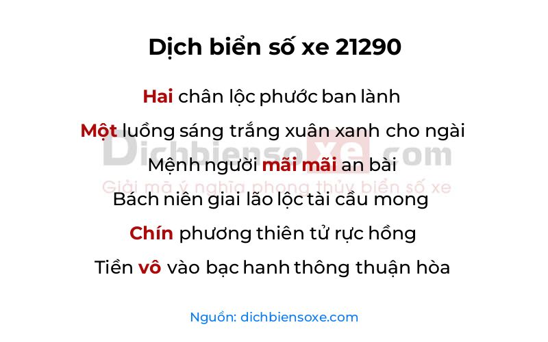 Dịch thơ biển số 21290