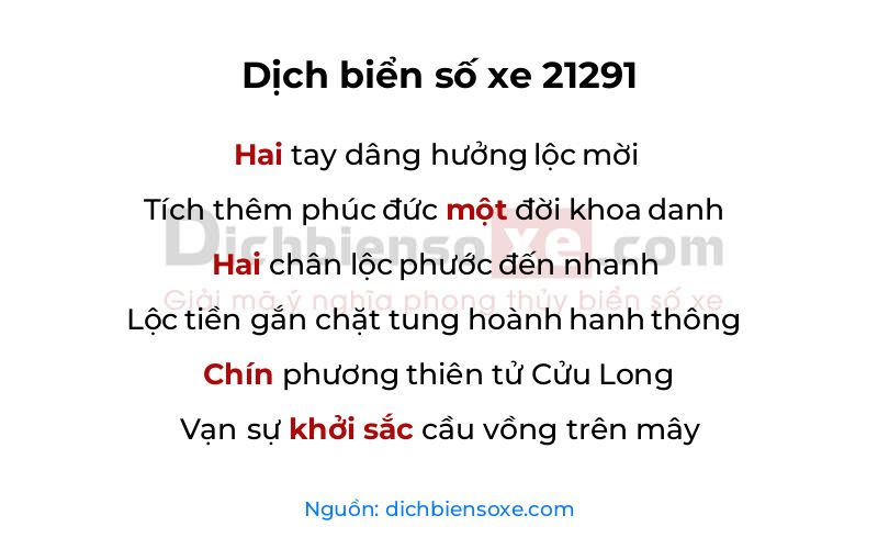 Dịch thơ biển số 21291