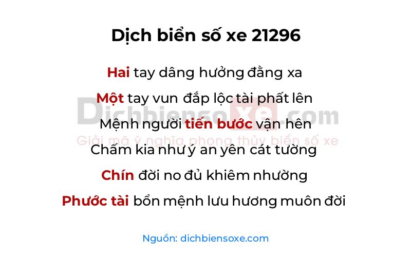 Dịch thơ biển số 21296
