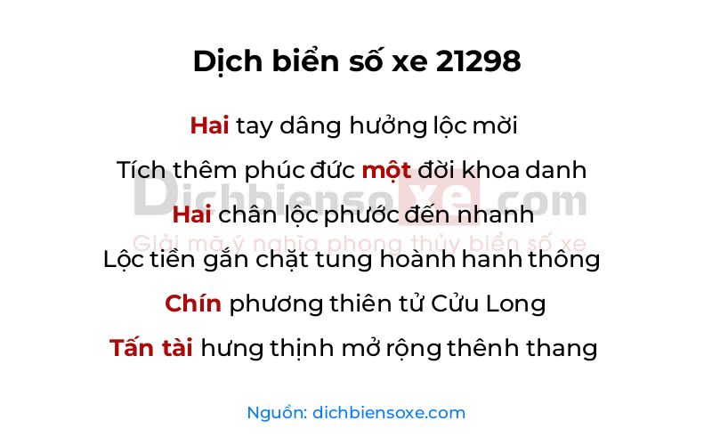 Dịch thơ biển số 21298