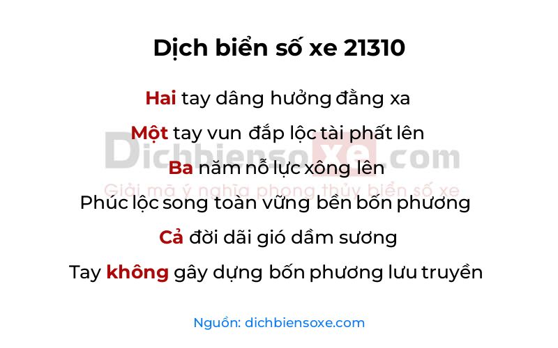 Dịch thơ biển số 21310