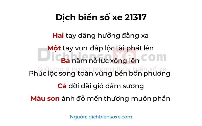 Dịch thơ biển số 21317