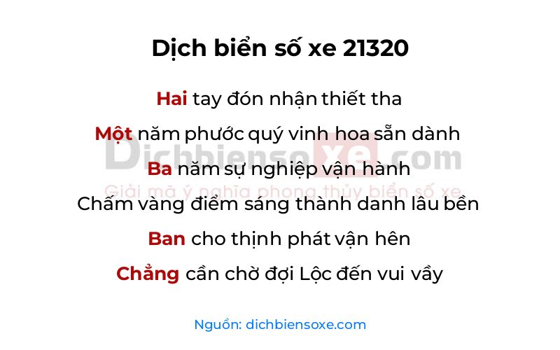 Dịch thơ biển số 21320