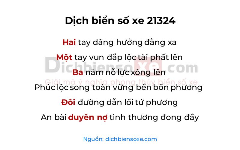 Dịch thơ biển số 21324