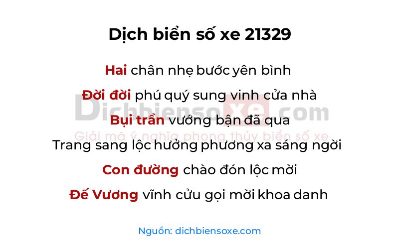 Dịch thơ biển số 21329
