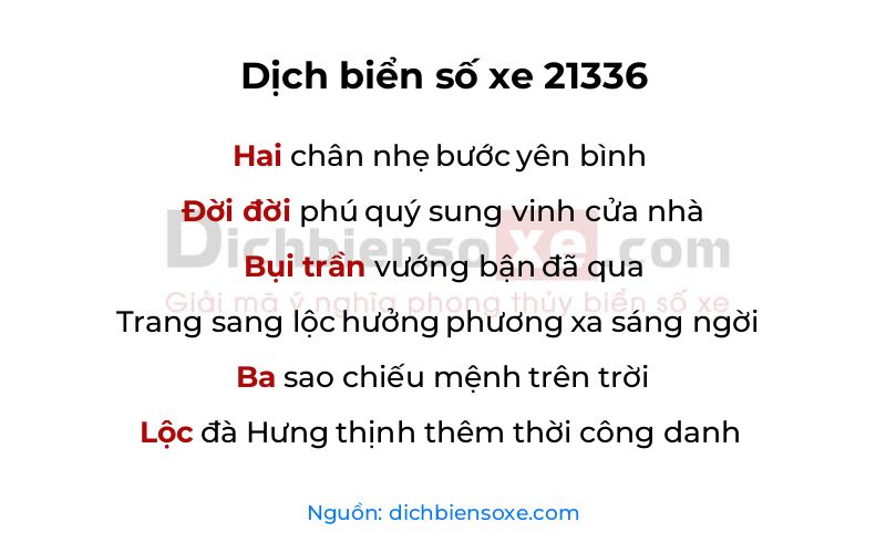 Dịch thơ biển số 21336
