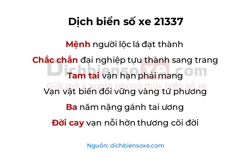 Dịch thơ biển số 21337