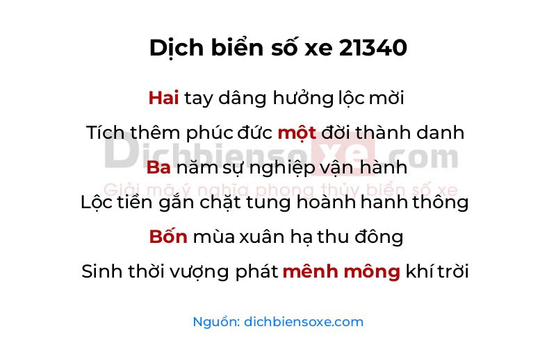Dịch thơ biển số 21340