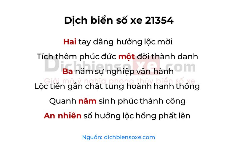 Dịch thơ biển số 21354