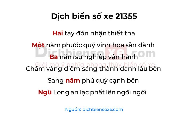 Dịch thơ biển số 21355