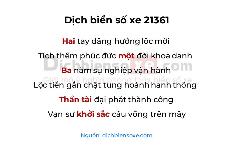 Dịch thơ biển số 21361