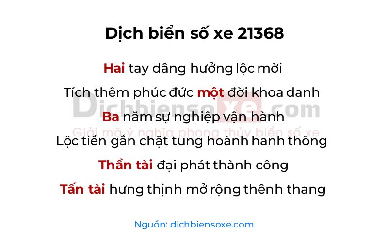 Dịch thơ biển số 21368