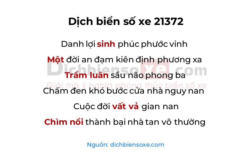 Dịch thơ biển số 21372