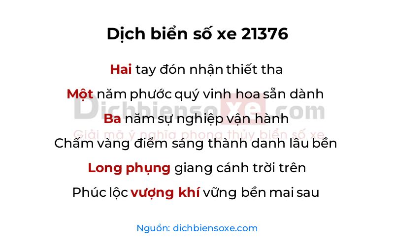 Dịch thơ biển số 21376