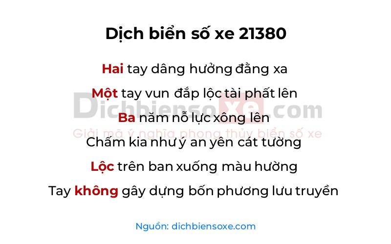 Dịch thơ biển số 21380