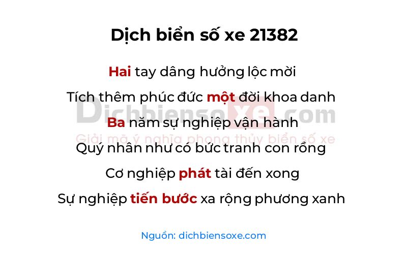 Dịch thơ biển số 21382