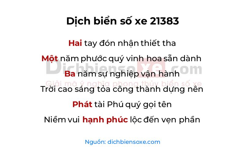 Dịch thơ biển số 21383
