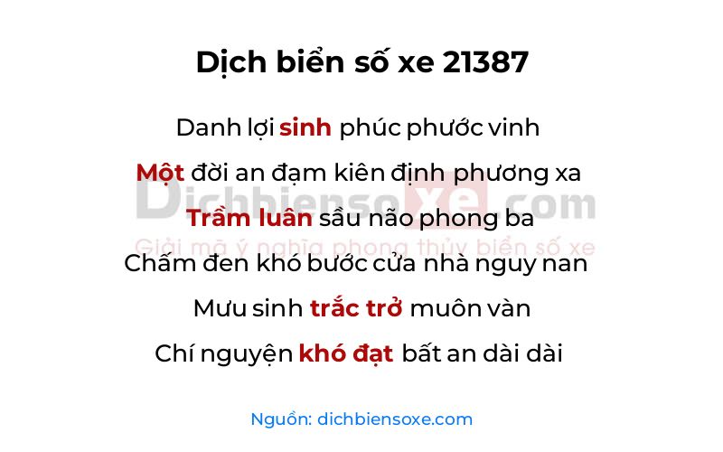 Dịch thơ biển số 21387