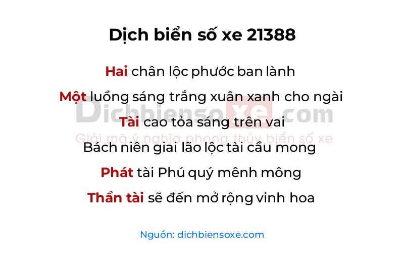 Dịch thơ biển số 21388