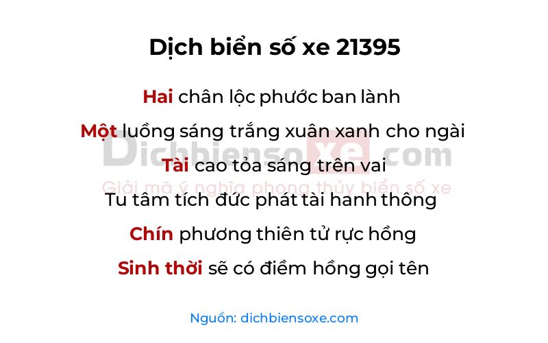 Dịch thơ biển số 21395