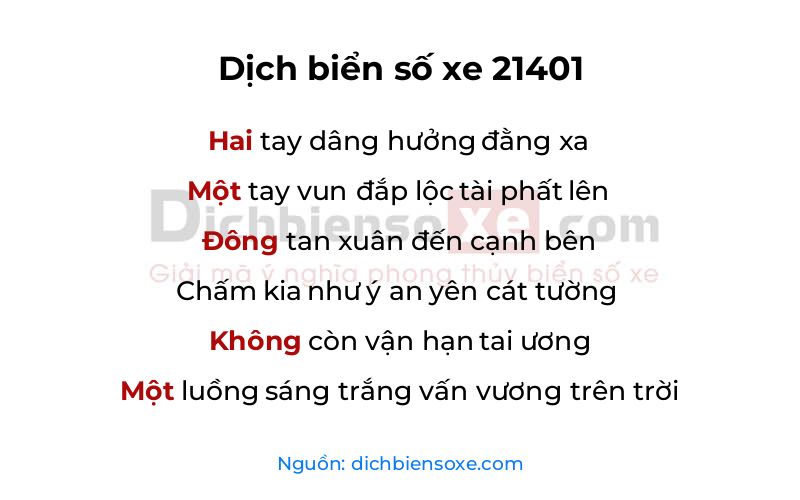Dịch thơ biển số 21401