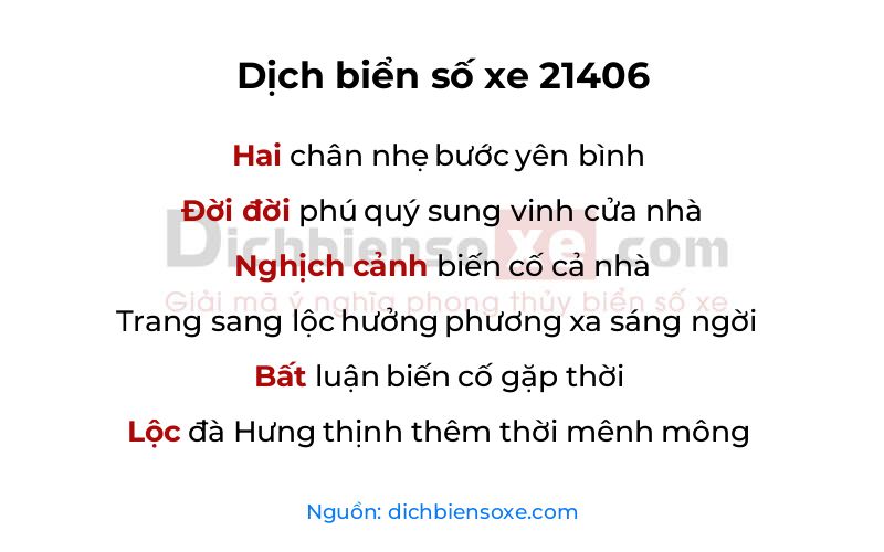 Dịch thơ biển số 21406