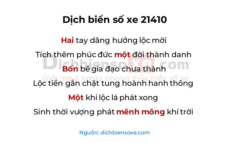 Dịch thơ biển số 21410