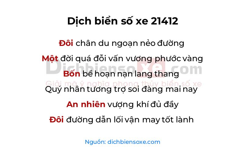 Dịch thơ biển số 21412