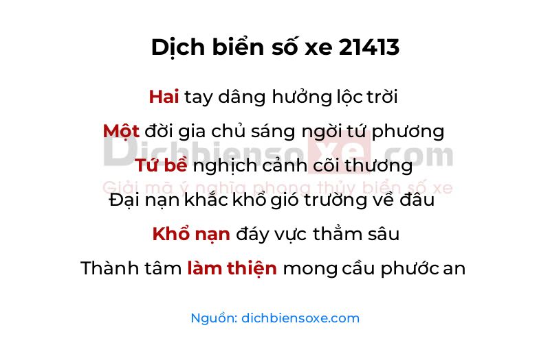 Dịch thơ biển số 21413