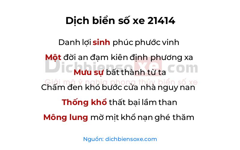Dịch thơ biển số 21414