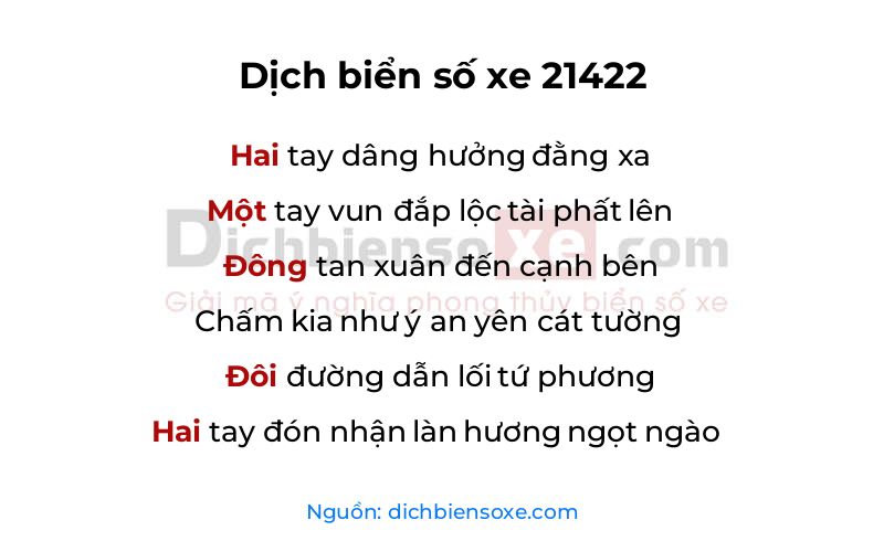 Dịch thơ biển số 21422