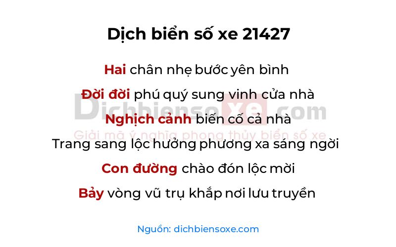 Dịch thơ biển số 21427