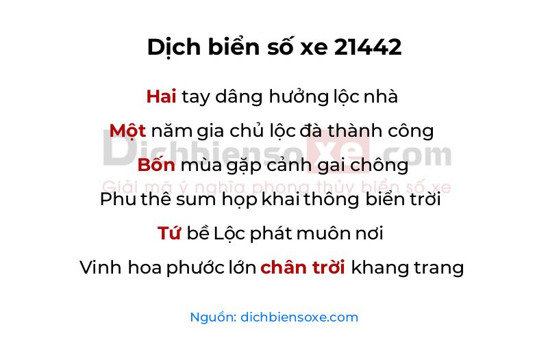 Dịch thơ biển số 21442