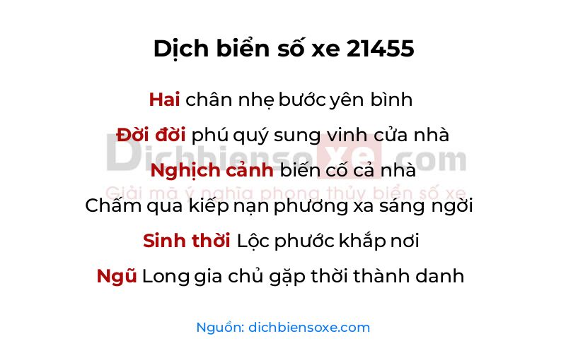Dịch thơ biển số 21455