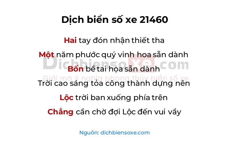 Dịch thơ biển số 21460