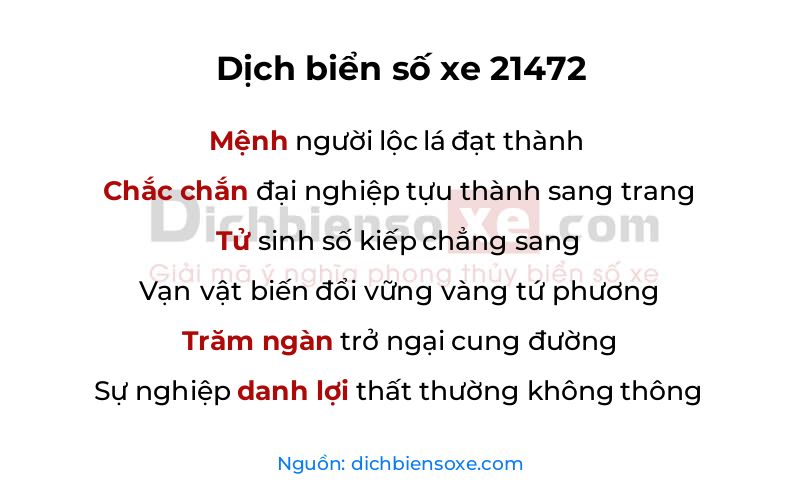 Dịch thơ biển số 21472
