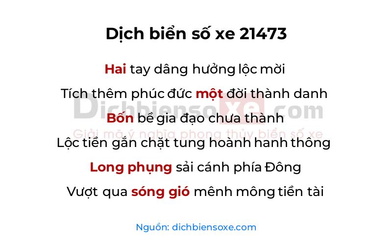 Dịch thơ biển số 21473