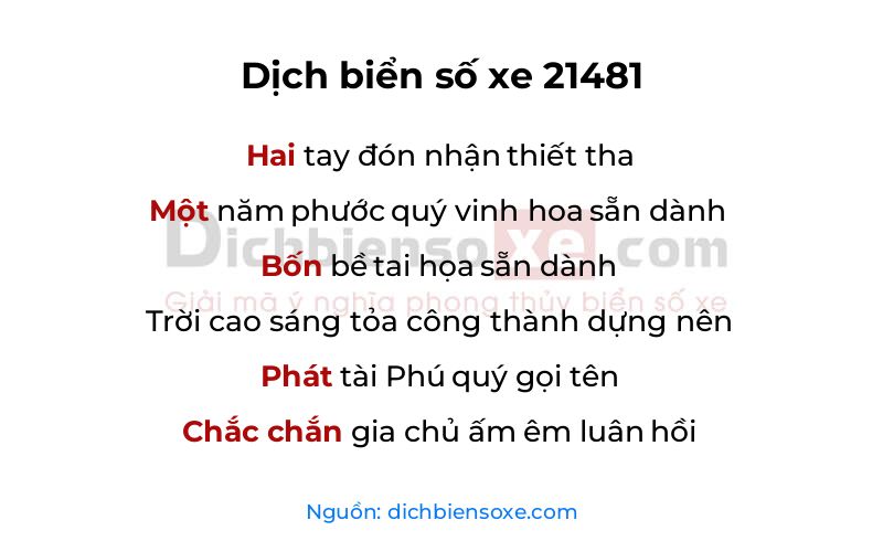 Dịch thơ biển số 21481