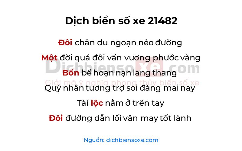 Dịch thơ biển số 21482