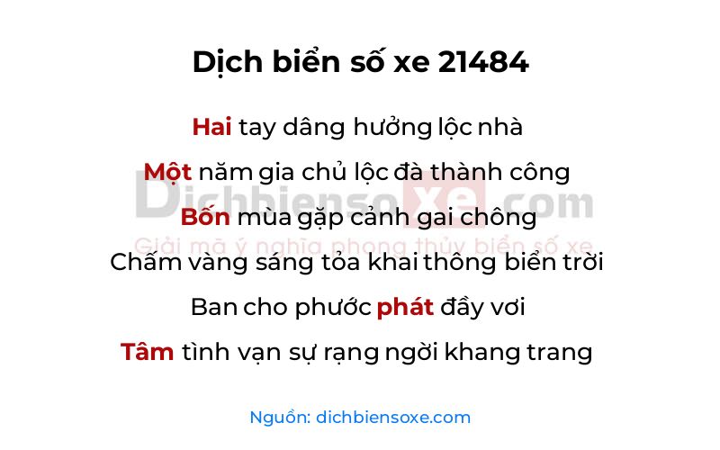 Dịch thơ biển số 21484