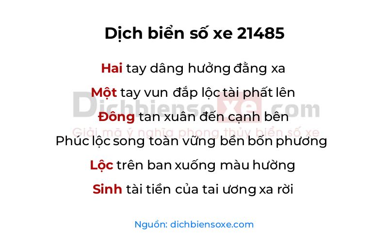 Dịch thơ biển số 21485