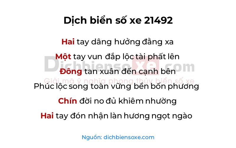Dịch thơ biển số 21492