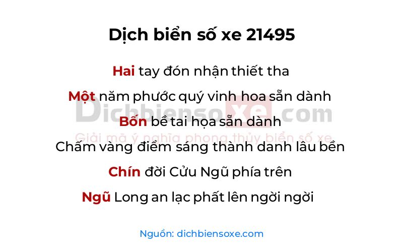 Dịch thơ biển số 21495