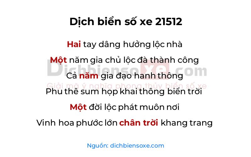 Dịch thơ biển số 21512