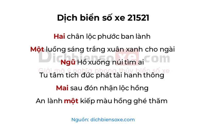 Dịch thơ biển số 21521