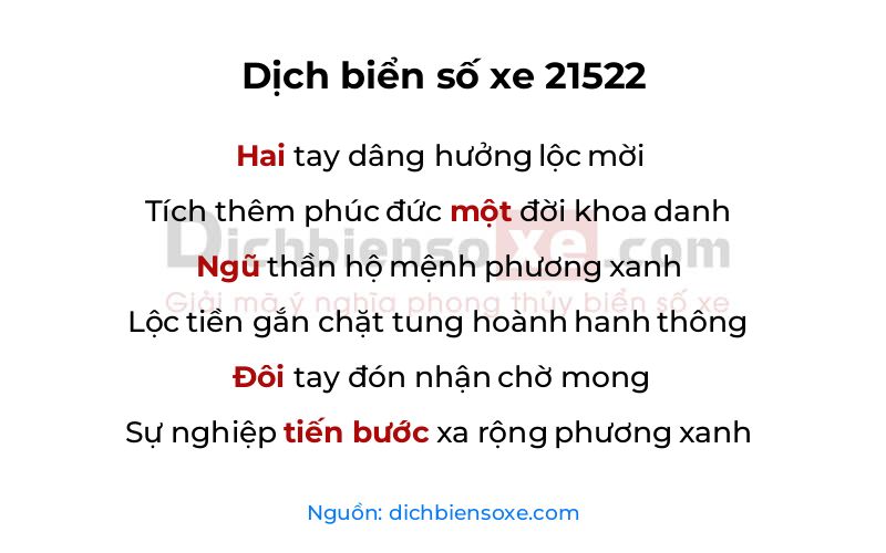 Dịch thơ biển số 21522