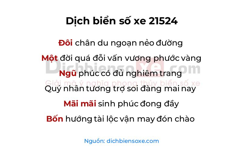 Dịch thơ biển số 21524