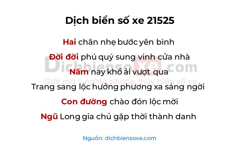 Dịch thơ biển số 21525